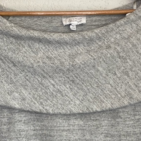 T by Talbots Pull Over Grey Cowl Neck Sweatshirt Sweater Size 1XP Petite - Picture 3 of 11